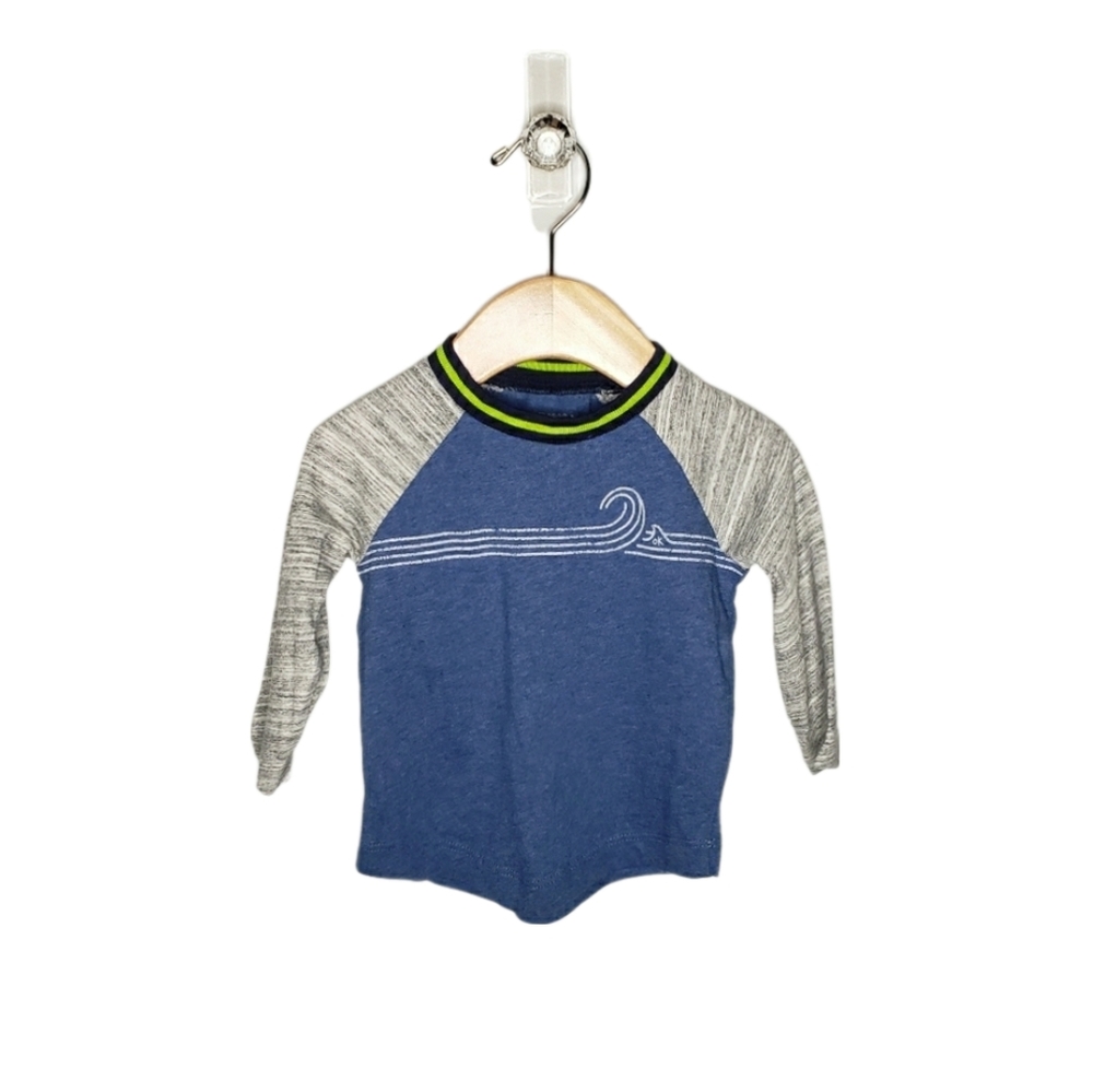 NWT Gymboree 3-6 Months Baby Boy Raglan "Surfs Up" Wave Graphic Tee